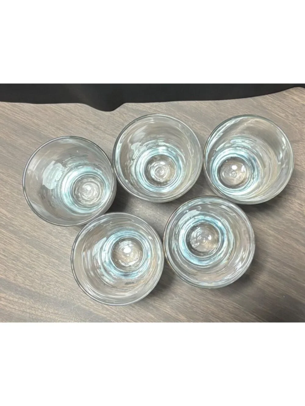 Libbey Drinking Glasses Pink Frosted Duchess Pattern & Gold Rim Set Of 5 VTG 50s